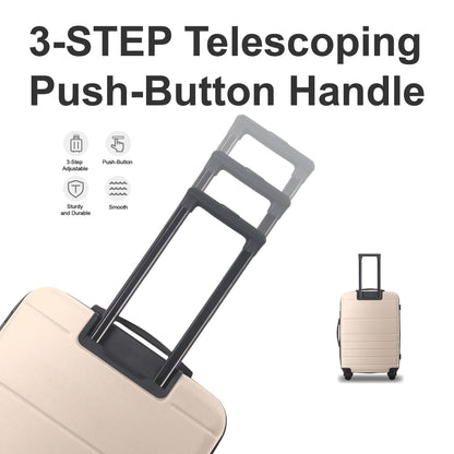 Luggage Sets ABS Hardshell 3pcs Luggage, Lightweight Durable Suitcase sets Spinner Wheels Suitcase with TSA Lock 20''24''28'' Available(Beige)
