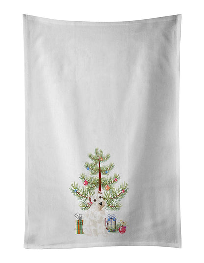 NEW Schnauzer White #1 Christmas Kitchen Towel Set of 2 White Dish Towels Decorative Bathroom Hand towel for Hand, Face, Hair, Yoga, Tea, Dishcloth, 19 X 28", White