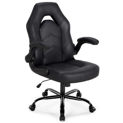 Ergonomic Office Computer Home Gaming Desk Chair Adjustable PU Leather Racing Chair Flip-up Armrest For Christmas Furniture