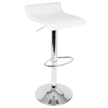 Spyra-Ale Contemporary Adjustable Bar Set in Chrome Metal, Clear Acrylic with Light Up Tabletop, and White PVC by - 3 Piece