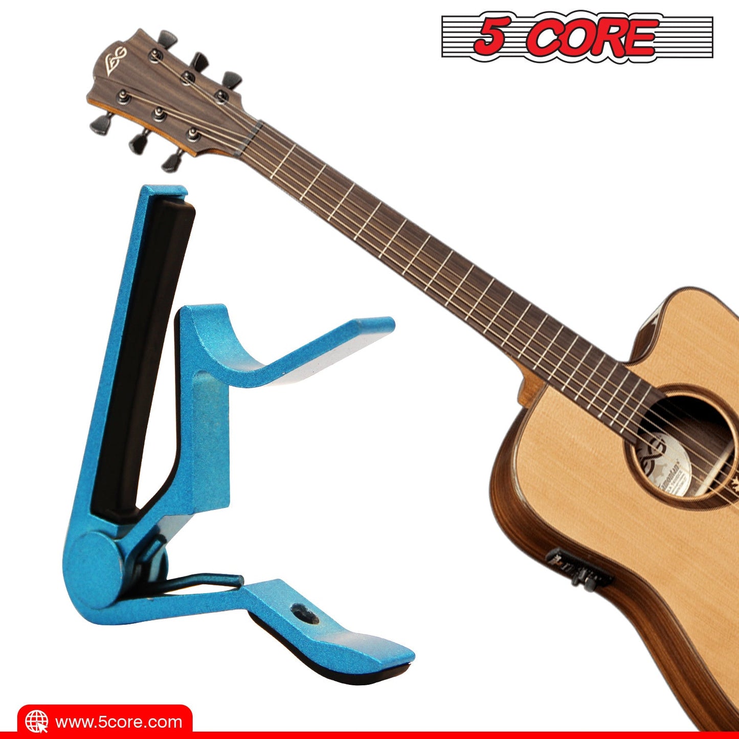 5Core Guitar Capo Acoustic Clip Guitar String Instrument Clamp Fret Electric Guitar Accessories Kapo Guitar Neck CAPO BLUE