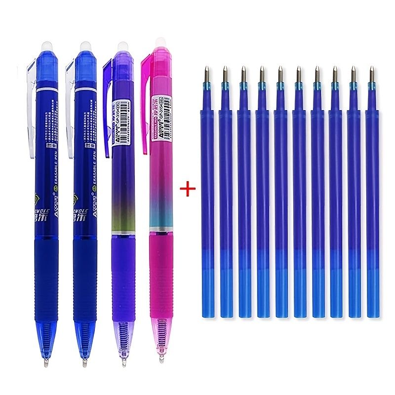 Large Capacity Ink,Erasable Pen 0.5mm Push Automatic Gel Pen Washable Handle Magic Erasable Refills Rods Longer Writing School