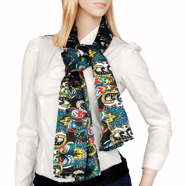Blando Sea Green Distinctive Stylish Paisley Pattern Fashion Soft Natural Silky Scarf/Wrap/Shawl(Large)