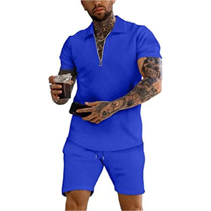 Men 2 Piece Shorts Outfits Short Sleeve Polo Shirt and Shorts Sets Summer Outfits for Men Tracksuit Set for Men S-XXL
