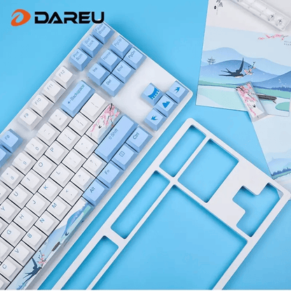 Dareu A87 Spring Swallow Theme 87 Keys Compact Layout Mechanical Gaming Keyboard;  Cherry MX Switch;  PBT Keycaps