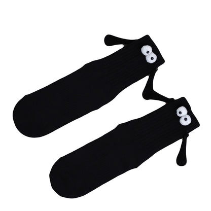 Black Magnetic Socks That Hold Hands Novelty Couple Socks for Valentines Day 1 Pair