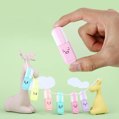 6pcs/set Mini Cute Expression Fluorescent Pen Highlighter
