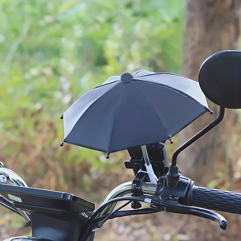 Motorcycle Bicycle Mobile Phone Holder Umbrella, Portable Waterproof Anti-permeability Mini Umbrella Smartphone Motorcycle Decoration Accessories