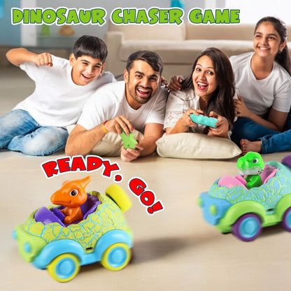 2Pack Dinosaur Remote Control Cars for Toddlers Rechargeable RC Cars with Light Music Birthday Gift For Boys Girls Aged 3 4 5 6 Years Old