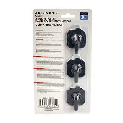 3 Pack Car Air Fresheners - Long Lasting Vent Clips For Men & Women, 3 Pack Up To 90 Days Fits All Car Refresher Odor Eliminator, New Car Scent Variety Pack