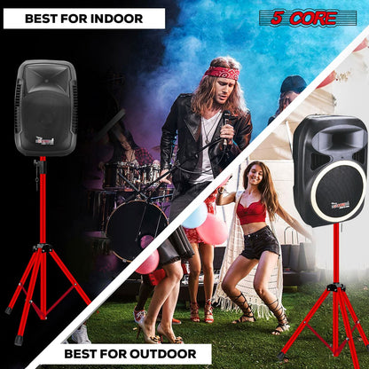 5 Core Speaker Stand Tripod Floor Tall Adjustable Up to 72 Inch DJ Studio Monitor Stands Pole Mount - SS ECO 1PK WOB