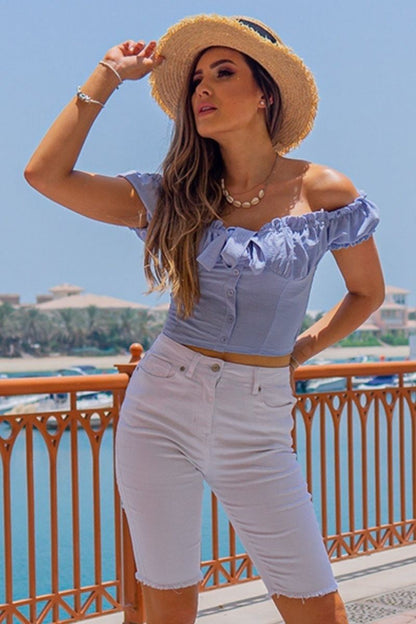 White Denim Cycling Shorts
