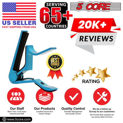 5Core Guitar Capo Acoustic Clip Guitar String Instrument Clamp Fret Electric Guitar Accessories Kapo Guitar Neck CAPO BLUE