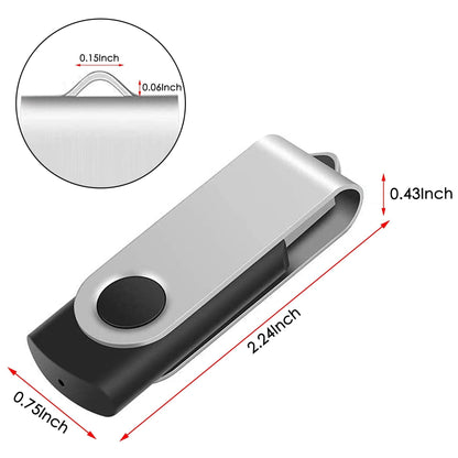 5 Packs Mix Color USB 2.0 Swivel USB Flash Drives Metal Thumb Drive Memory Stick Jump Drive With Lanyard For Storage And Backup