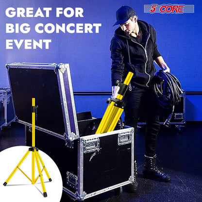 5 Core Speaker Stand Tripod Floor Tall Adjustable Up to 72 Inch DJ Studio Monitor Stands Pole Mount - SS ECO 1PK WOB