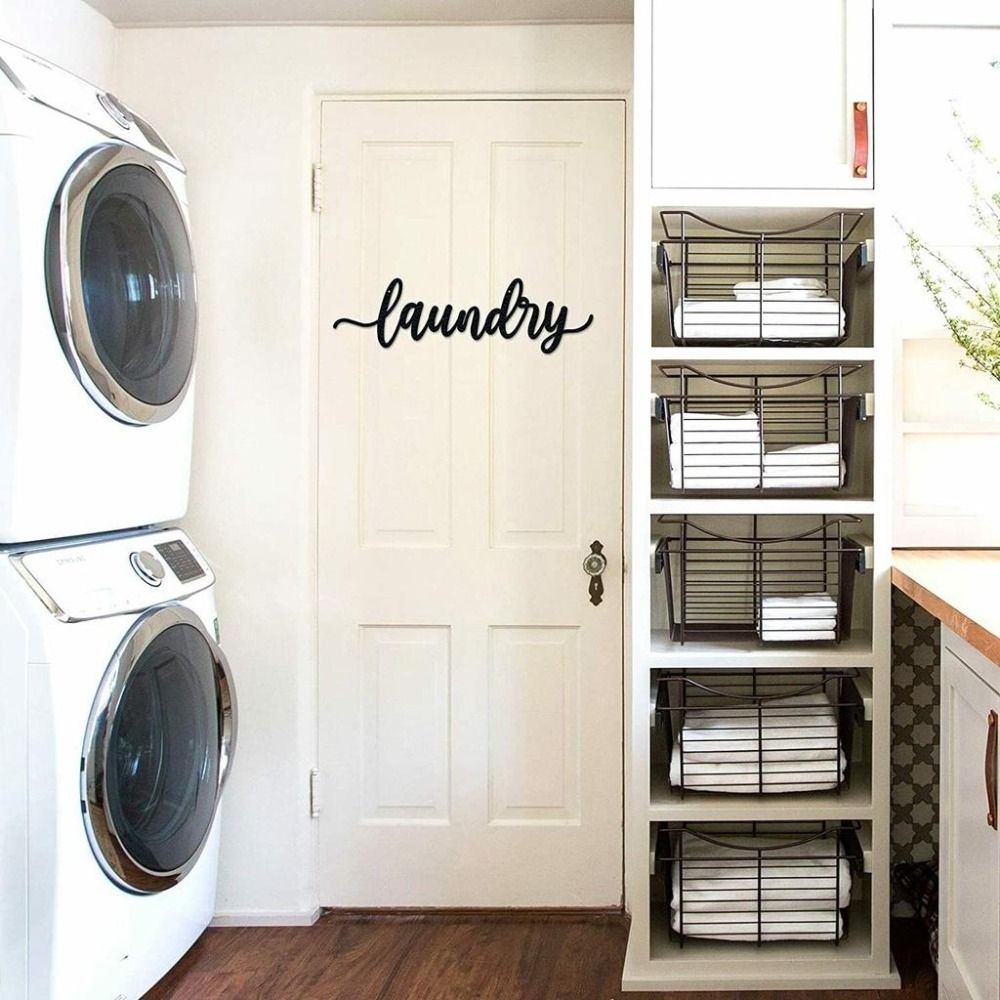CIFbuy Metal Baked Paint Laundry Sign Wall Art Modern Laundry Room Decor (TikTok, temu pickup)