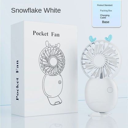 USB mini fan cartoon handheld fan portable desktop charging home electric fan gift