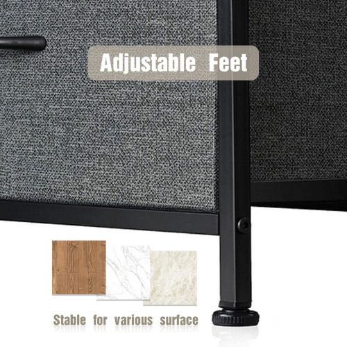 Bedside Table For Bedroom With 10 Fabric Drawers Storage Cabinet Steel Frame Closet For Clothes Storage Display Cabinet