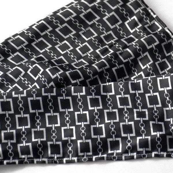 Blando Black Square Chain Design Fashion Luxuriant Silky Scarf/Wrap/Shawl(Large)