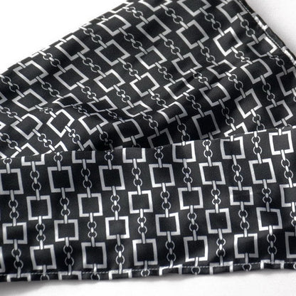 Blando Black Square Chain Design Fashion Luxuriant Silky Scarf/Wrap/Shawl(Large)