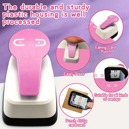 Earring Card Hole Punch, Earring Hole Punch, Pink Craft Hole Punch, Card Earring Hole Punch, Craft Lever Earring Hole Punch