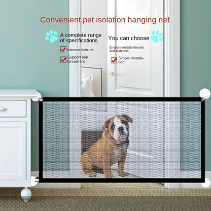 Pet Dog Gate Network Fence Stairs Folding Breathable Mesh Enclosure Dog Fence Child Safety Barrier Pet Playpen Articles