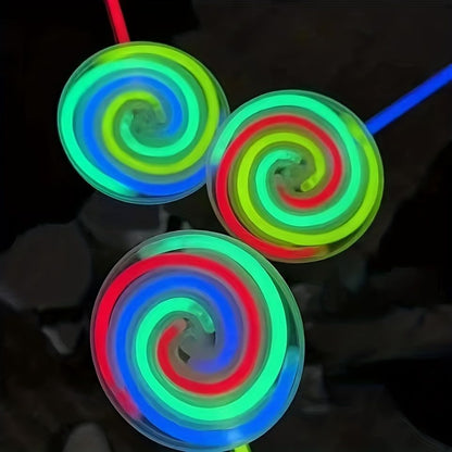 Light Up Spinning Lollipop Wand, Lollipop Glow Sticks, Princess Fairy Wand Spinner, Halloween Party Favor, Birthday Gift, Dress Decoration