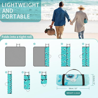 (2025 Upgrade) Extra Large Waterproof Picnic Blankets | Foldable Sandproof Beach Blanket N Outdoor Blanket | 5-Layer Machine Washable Soft Picnic Mat for Camping, Grass, Park N Stadium