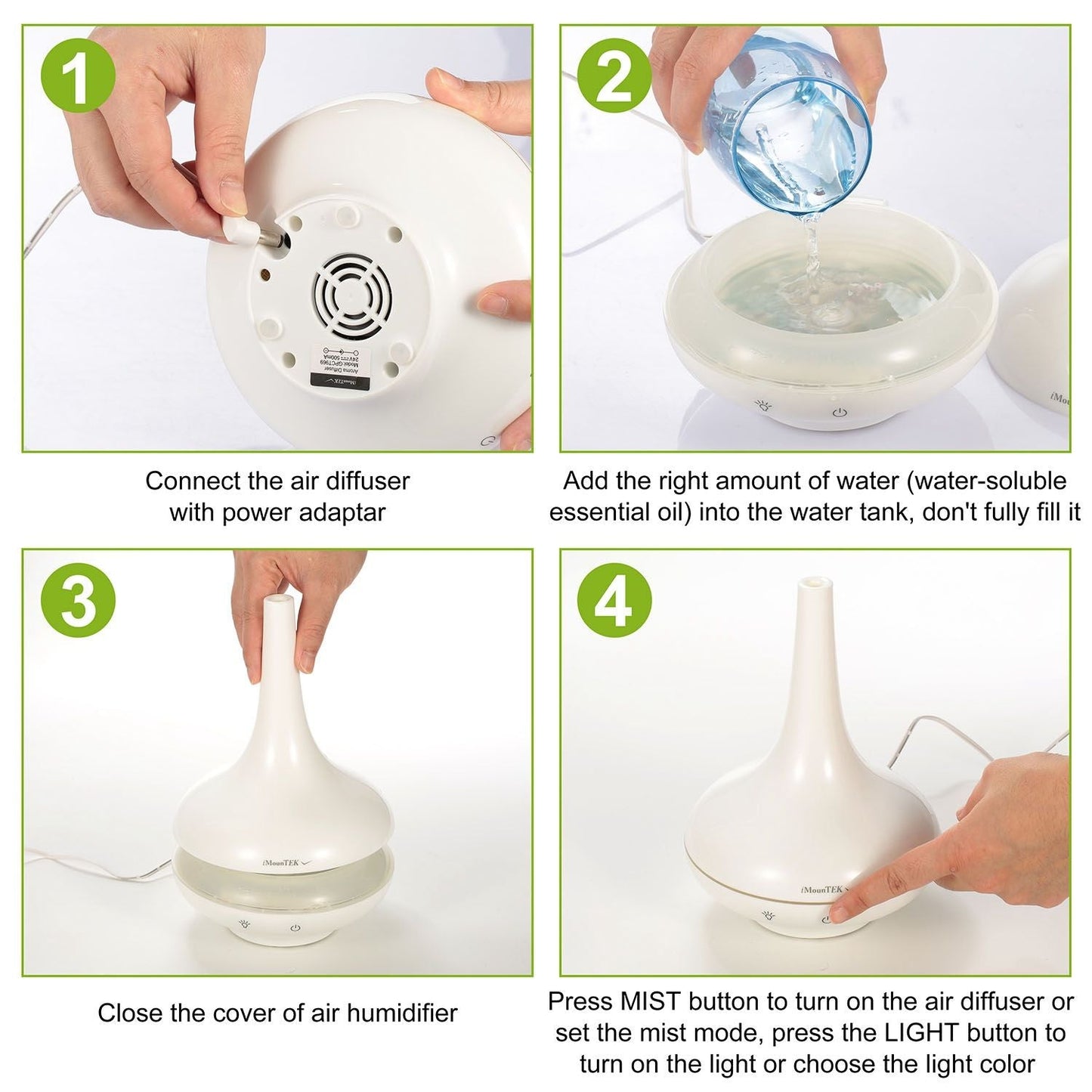 Ultrasonic Cool Mist Humidifier 200ml Aroma Essential Oil Diffuser with Colorful Lights Waterless Auto Off for Office Home Yoga Spa