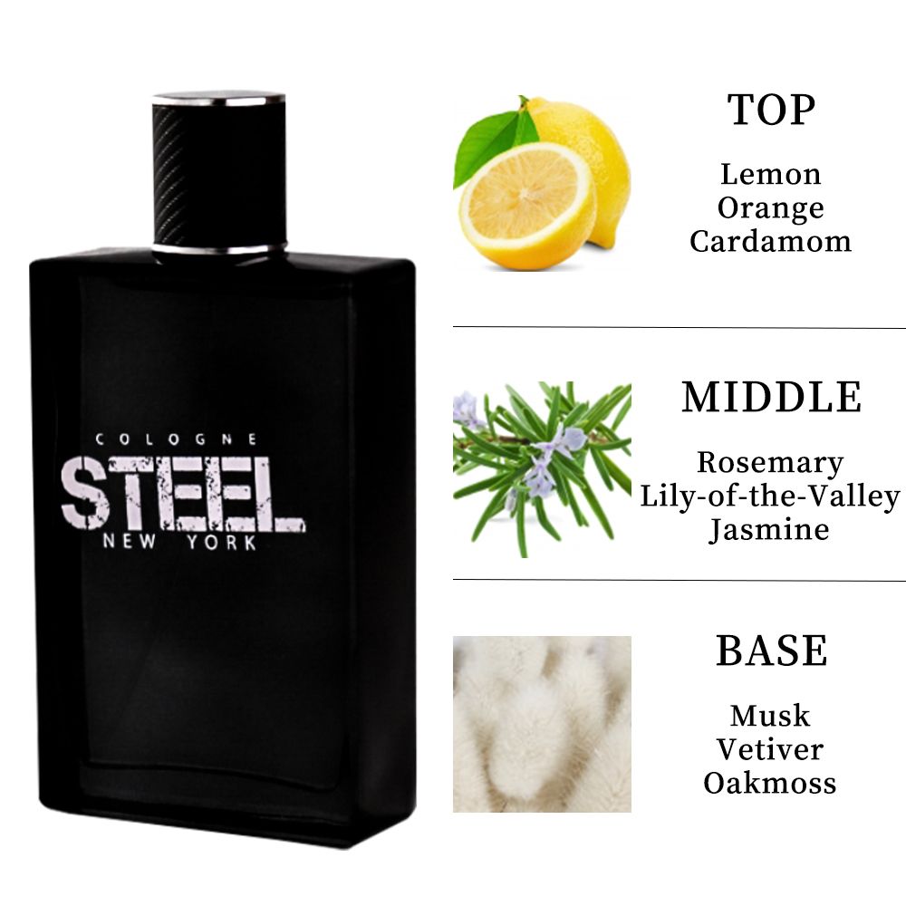 3.4 Fl Oz Men's Eau De Toilette Spray, Long-Lasting Perfume, Notes Of Lemon, Orange, Cardamom Flavor, Perfect For Dating, Daily Life, Parties, Gift Giving