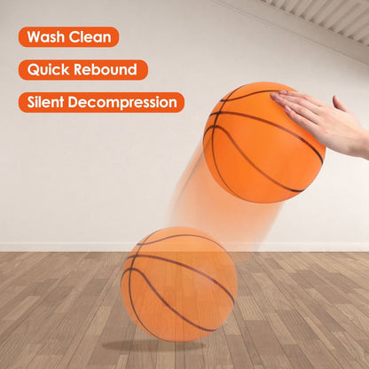 Silent Basketball with Ball Hoop Foam Bouncing Silent Basketball Uncoated High Density Foam Ball Indoor Low Noise Training Ball