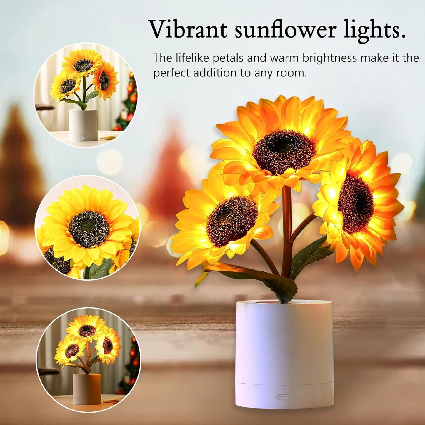Sunflower Flower Lamp Gifts for Birthday Valentines Mothers Day Gifts for Women Mom Grandma Girlfriend Friend Wife Anniversary Birthday, Bedroom Bar Coffee Shop Sunflower Light Lamp Decor