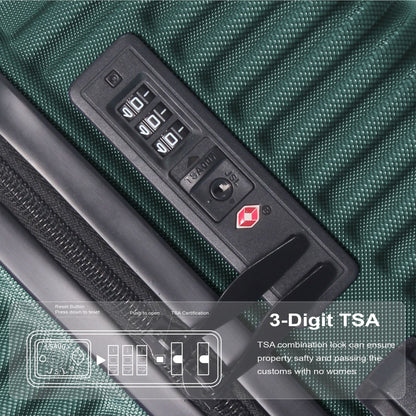 Luggage Sets ABS Hardshell 3pcs Luggage, Lightweight Durable Suitcase sets Spinner Wheels Suitcase with TSA Lock 20''24''28'' Available(Dark Green)
