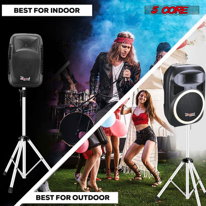 5 Core Speaker Stand Tripod Floor Tall Adjustable Up to 72 Inch DJ Studio Monitor Stands Pole Mount - SS ECO 1PK WOB