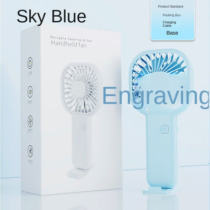 USB mini fan cartoon handheld fan portable desktop charging home electric fan gift