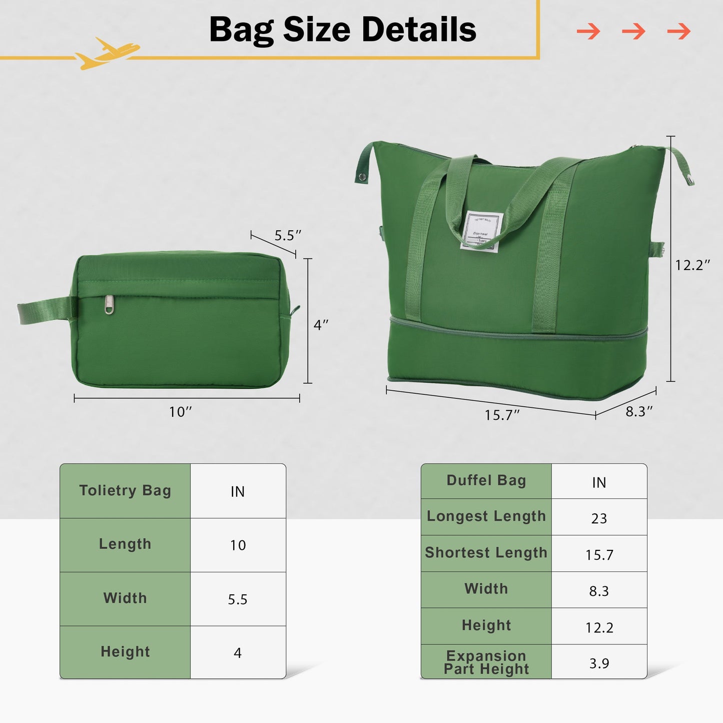2 Piece Luggage Set with Bags Expanable Spinner Wheels ABS Lightweight Suitcase with TSA Lock 20inch+28inch