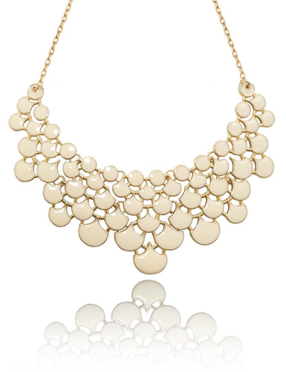 Jane Stone Fashion Statement Collar Necklace Vintage Openwork Bib Costume Jewelry