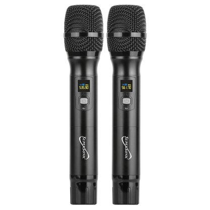 Supersonic UHF Dual Fixed Channel Professional Wireless Microphone