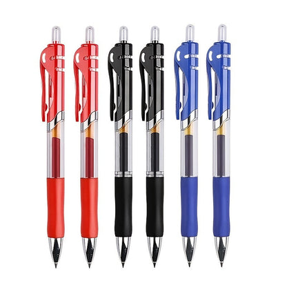 Press And Push Gel Pen 2 Pens + 10 Refills/PACK Bullet 0.5MM, Red, Blue And Black Three Colors Optional