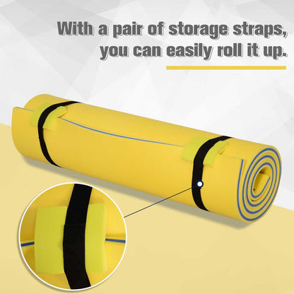 Floating Water Mat 10' x 5' 3-Layer Pool Float Foam Raft Thick for Swimming Lake Ocean Yellow