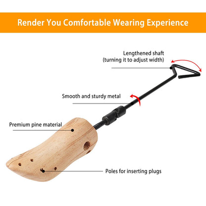 One Pair Boot Stretcher Adjustable Width Shoe Shaper Wooden Boot Widener Expander for Men