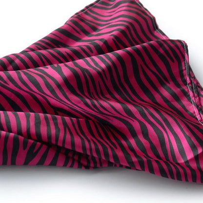 Blando Fushcia Funky Zebra Animal Pattern super soft Silk Scarf/Wrap/Shawl(Small)