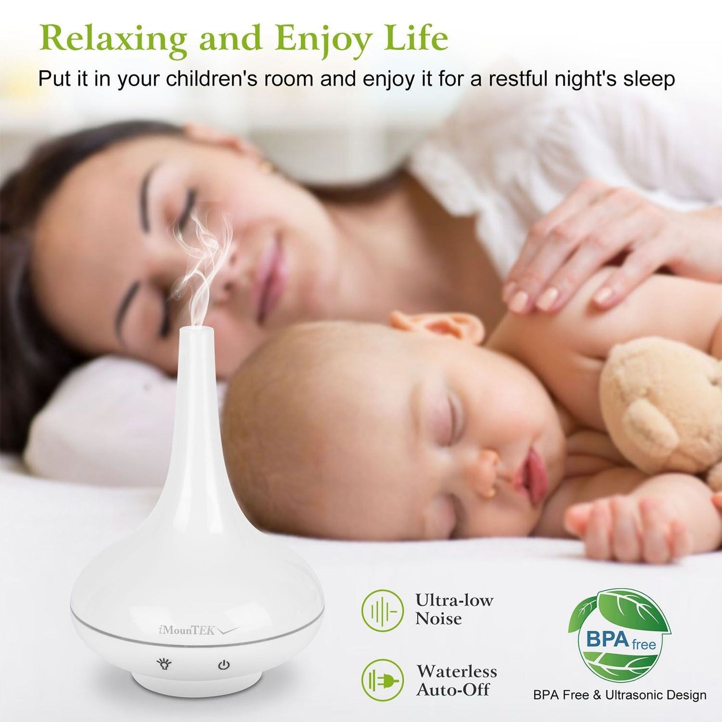 Ultrasonic Cool Mist Humidifier 200ml Aroma Essential Oil Diffuser with Colorful Lights Waterless Auto Off for Office Home Yoga Spa
