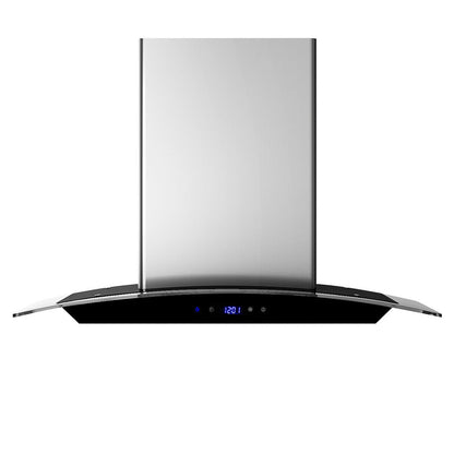 30 inch Wall Mounted Range Hood 700CFM Tempered Glass Touch Panel Control Vented LEDs
