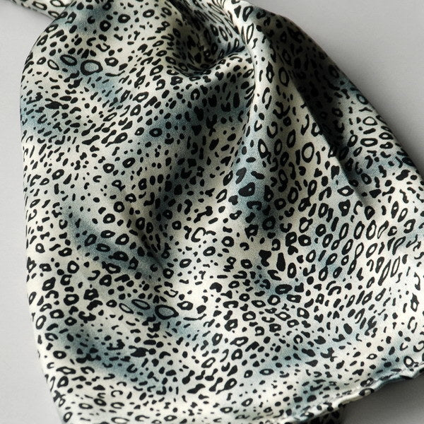 Blando Simple & Decent Cold Blue Tone Leopard Print Fashion Silk Scarf/Wrap/Shawl(Large)