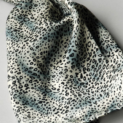 Blando Simple & Decent Cold Blue Tone Leopard Print Fashion Silk Scarf/Wrap/Shawl(Large)