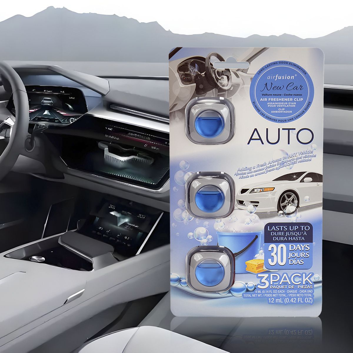3 Pack Car Air Fresheners - Long Lasting Vent Clips For Men & Women, 3 Pack Up To 90 Days Fits All Car Refresher Odor Eliminator, New Car Scent Variety Pack