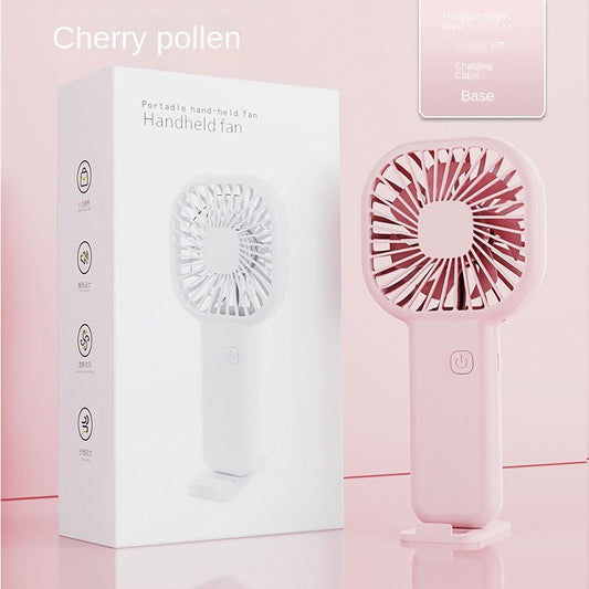 USB mini fan cartoon handheld fan portable desktop charging home electric fan gift