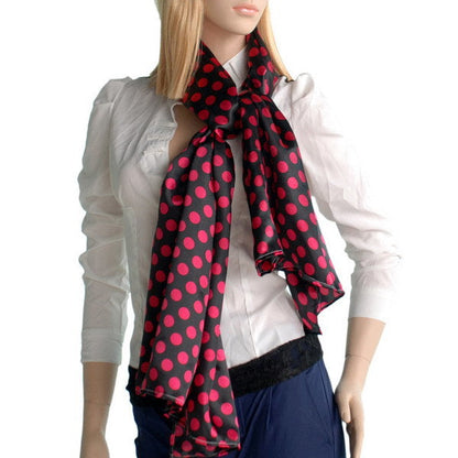 Blando Red Spots & Black Base Lovely Super Soft Silk Scarf/Wrap/Shawl(Large)