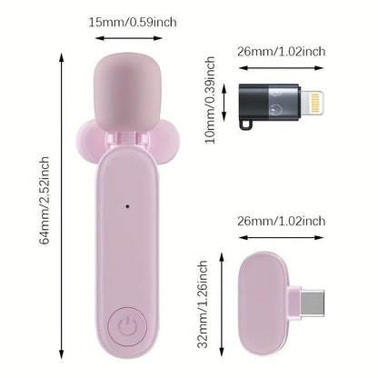 Wireless Lavalier Microphone For IPhone IPad USB C Smartphone Laptop; Plug And Play Noise Reduction Lapel Mic For TikTok YouTube Facebook Live Stream Vlog Video Recording